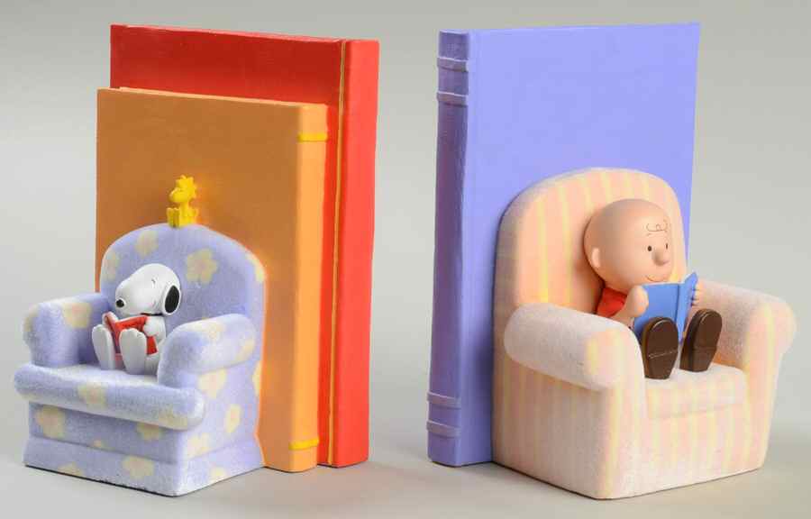 Peanuts Gallery By The Book - Bookends - No Box by Hallmark Gold Crown-1