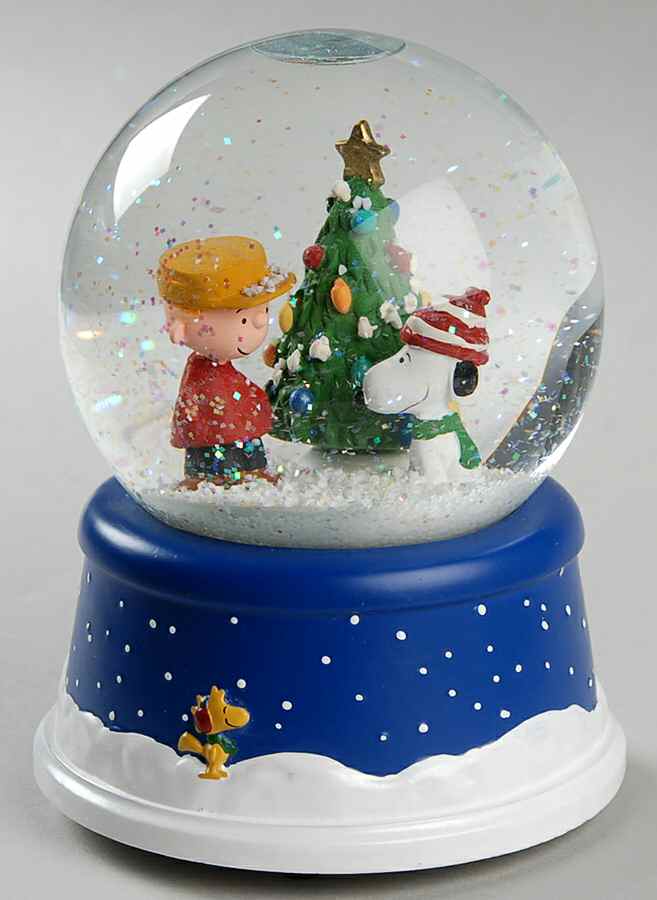 Peanuts Gallery Musical Snow Globe - Boxed by Hallmark Gold Crown-1