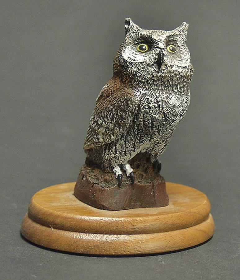 Deaton Wildlife Miniatures Screech Owl - No Box by Hudson Pewter-1