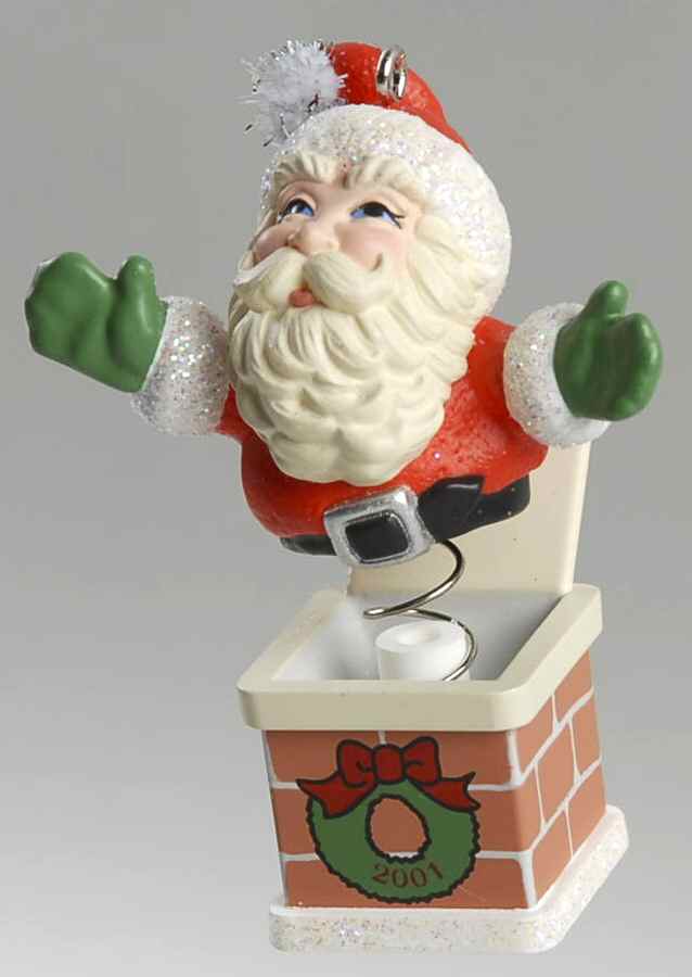 2001 Hallmark Christmas Ornaments Springing Santa - Boxed by Hallmark Gold Crown-1