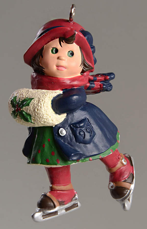 1999 Hallmark Christmas Ornaments Sweet Skater-Girl Skater With Muff - Boxed by Hallmark Gold Crown-1