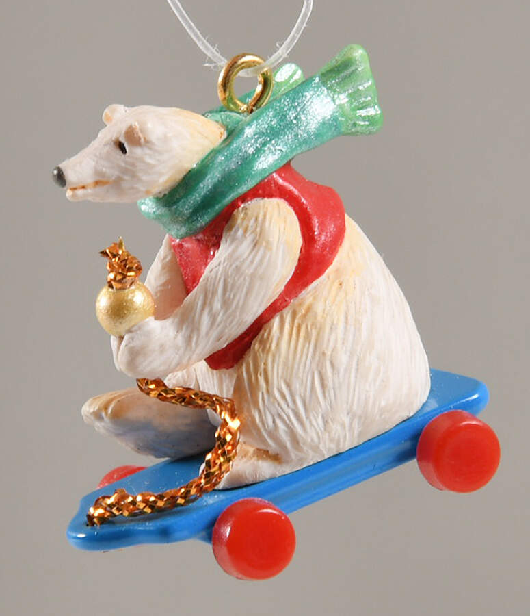 1999 Hallmark Christmas Ornaments Roll-A-Bear  Miniature - With Box by Hallmark Gold Crown-1