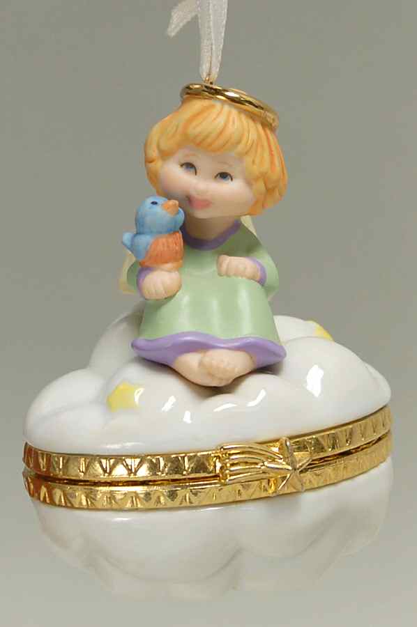 1999 Hallmark Christmas Ornaments Little Cloud Keeper-Angel With Blue Bird - Boxed by Hallmark Gold Crown-1