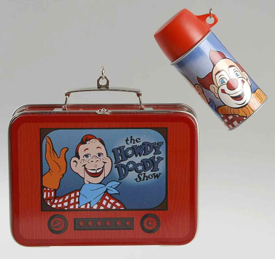 1999 Hallmark Christmas Ornaments Howdy Doody Lunchbox Set - Boxed by Hallmark Gold Crown-1