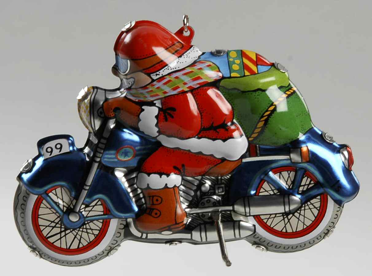 1999 Hallmark Christmas Ornaments Merry Motorcycle-Tin - No Box by Hallmark Gold Crown-1
