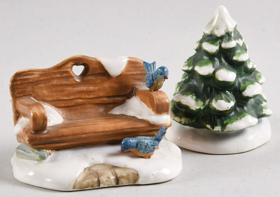 Hummel Bavarian Christmas Small Tree And Bench - With Box by Hawthorne Village-1