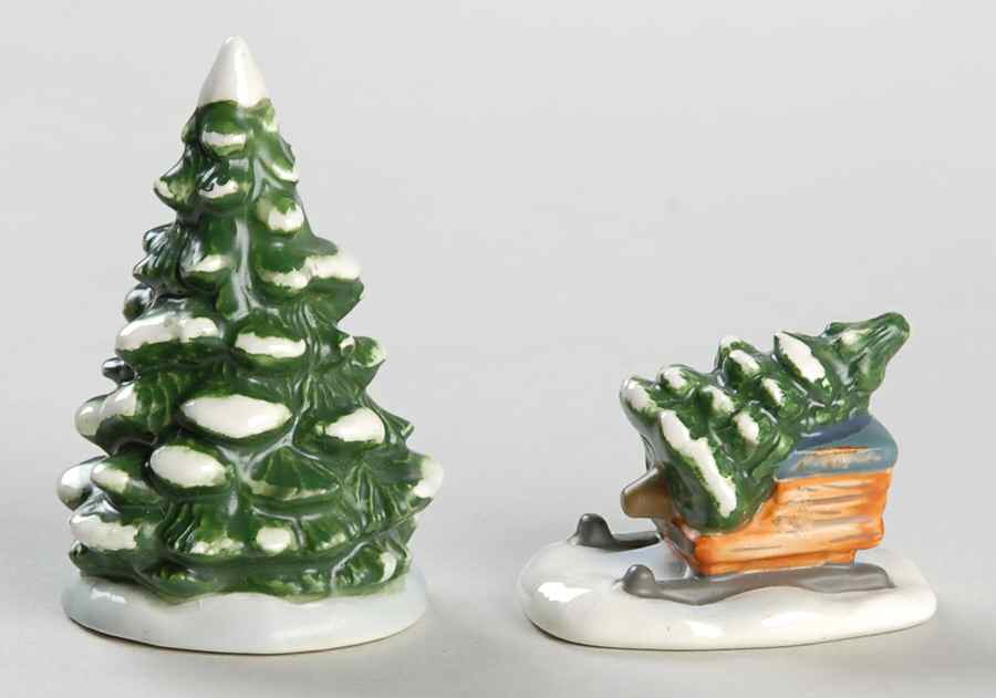 Hummel Bavarian Christmas Large Tree And Sled-2 Piece Set - No Box by Hawthorne Village-1