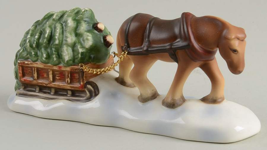 Hummel Bavarian Christmas Horse With Sled - Boxed by Hawthorne Village-1