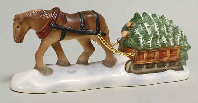 Hummel Bavarian Christmas Horse With Sled - No Box by Hawthorne Village-1