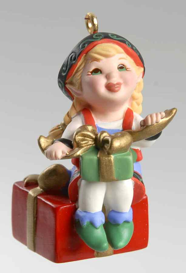 Santa's Big Night Curius The Elf-Complement/Club - Boxed by Hallmark Gold Crown-1