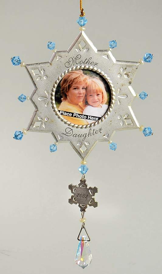2002 Hallmark Christmas Ornaments Mother-Daughter Photo Holder - Boxed by Hallmark Gold Crown-1
