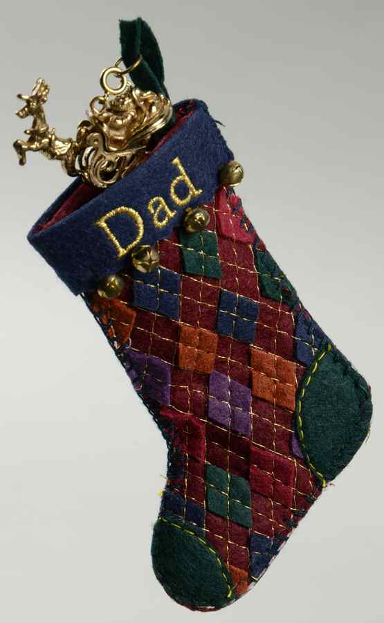 2002 Hallmark Christmas Ornaments Dad Stocking - Boxed by Hallmark Gold Crown-1