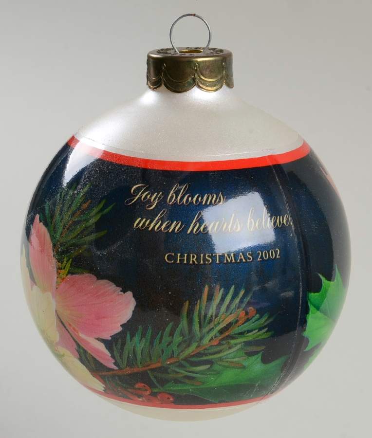 2002 Hallmark Christmas Ornaments Christmas Floral-Blown Glass - With Box by Hallmark Gold Crown-1