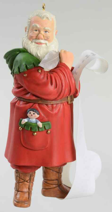 2002 Hallmark Christmas Ornaments Checking The List - Boxed by Hallmark Gold Crown-1