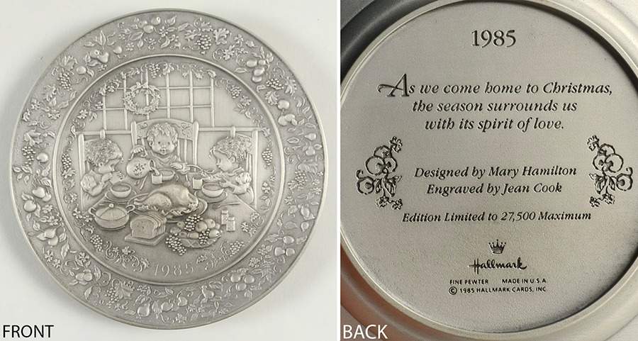 Little Gallery Christmas Plate As We Come Home To Christmas - No Box by Hallmark Gold Crown-1