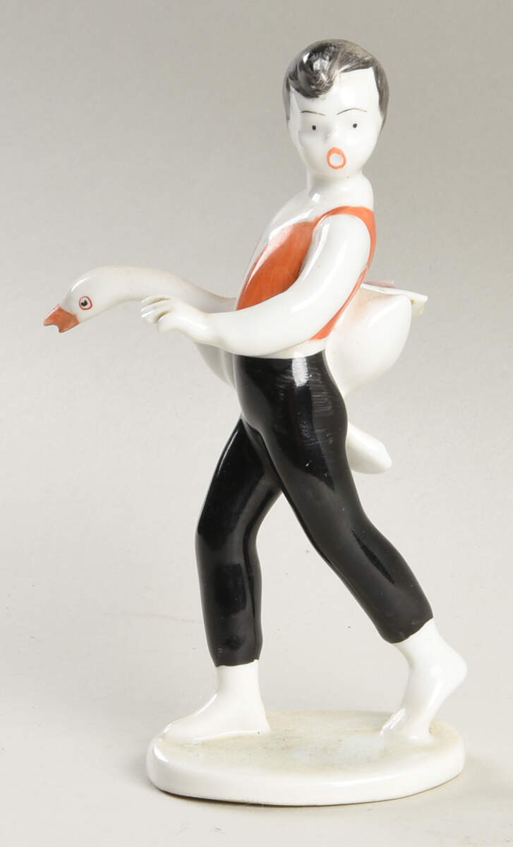 Hollohaza Figurines Boy With Goose - No Box by Hollohaza-1