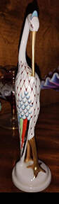 Hollohaza Figurines Crane-Brown Fishnet - No Box by Hollohaza-1