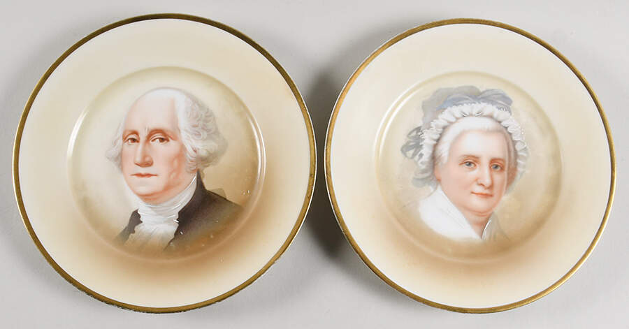 Hutschenreuther Plates George & Martha  Wasthington-Pair - No Box by Hutschenreuther-1