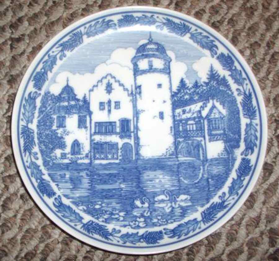 Hutschenreuther Plates White & Blue Plate - Boxed by Hutschenreuther-1