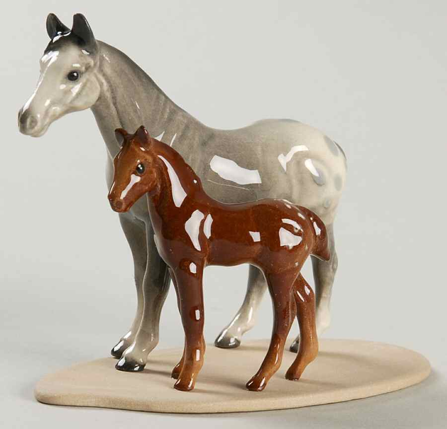 Hagen-Renaker Figurines Appaloosa & Colt On Base - No Box by Hagen-Renaker-1