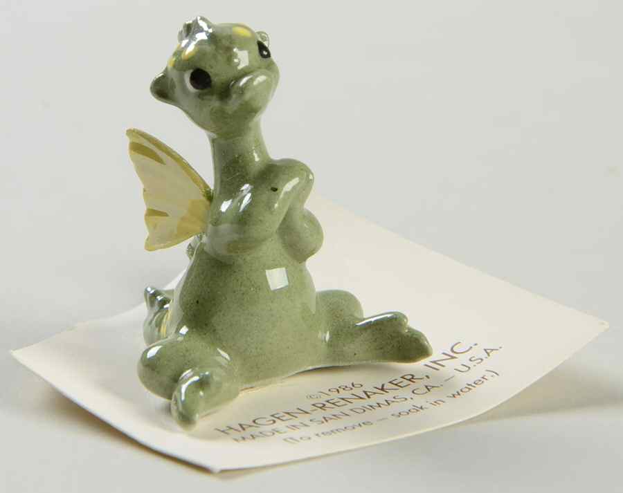 Hagen-Renaker Figurines Mini Green Dragon With Wings - No Box by Hagen-Renaker-1