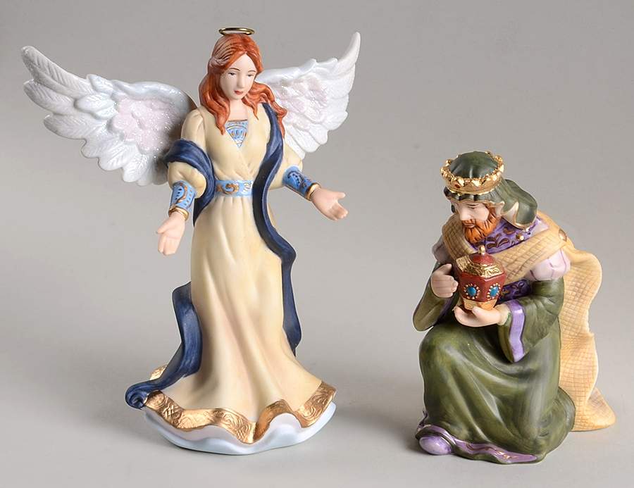 Thomas Kinkade Nativity King Melchior & Heavenly Angel Boxed S/2 - No Box by Hawthorne Village-1