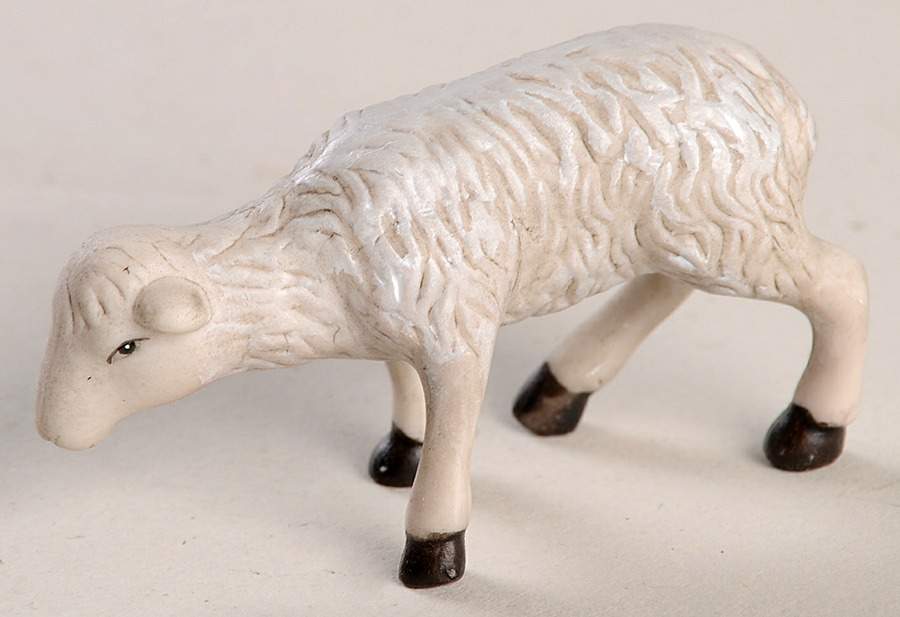 Thomas Kinkade Nativity Lamb-Grey And White-Head Down - No Box by Hawthorne Village-1