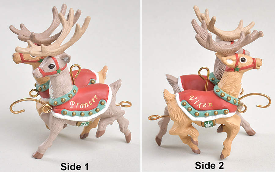 Santa and His Reindeer Prancer & Vixen - Boxed by Hallmark Gold Crown-1