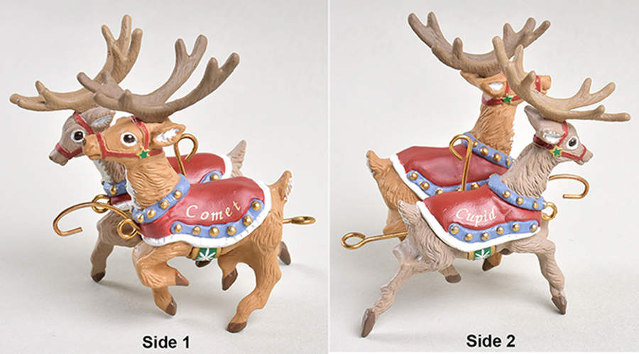 Santa and His Reindeer Comet & Cupid - No Box by Hallmark Gold Crown-1