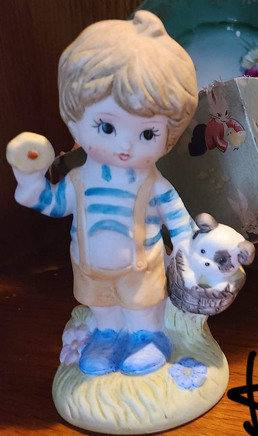 Homco Figurines Girl Holding Puppy - No Box by Homco-1