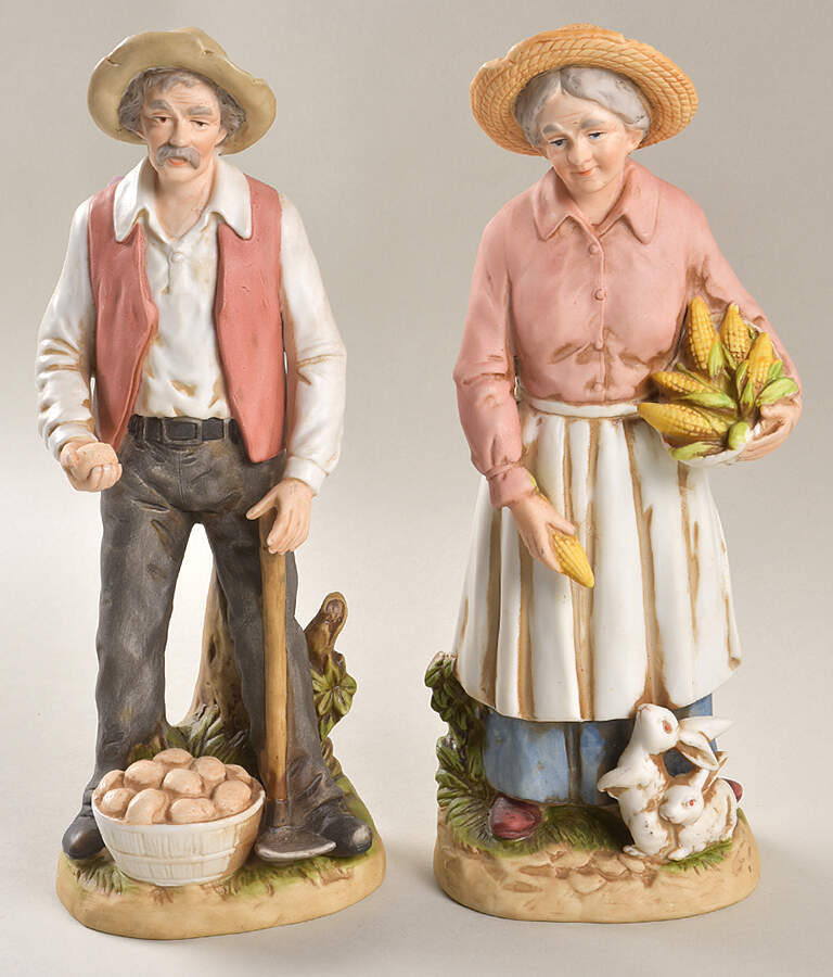 Homco Figurines Old Farmer Couple - Pair - No Box by Homco-1