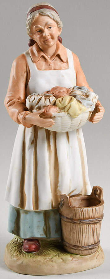 Homco Figurines Woman With Basket Of Clothes - No Box by Homco-1