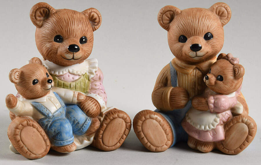 Homco Figurines Teddy Bear-Pair (Mom & Dad) - No Box by Homco-1
