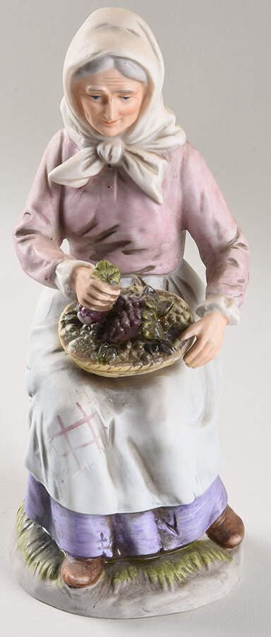 Homco Figurines Old Lady With Grapes  - No Box 49b by Homco-1