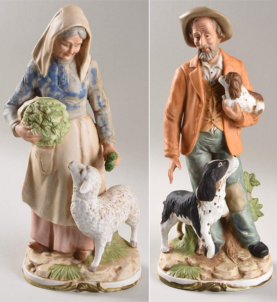 Homco Figurines Old Farmer Couple - Pair - No Box by Homco-1