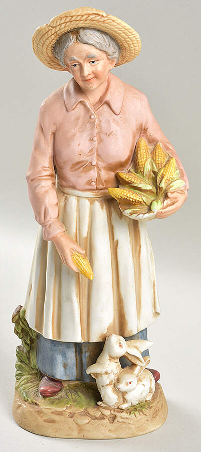 Homco Figurines Old Lady With Corn - No Box by Homco-1