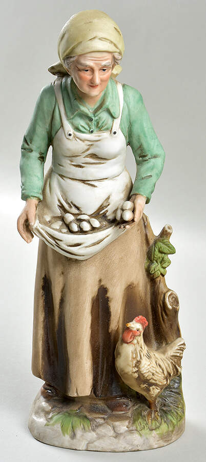 Homco Figurines Old Woman Carrying Eggs - No Box by Homco-1