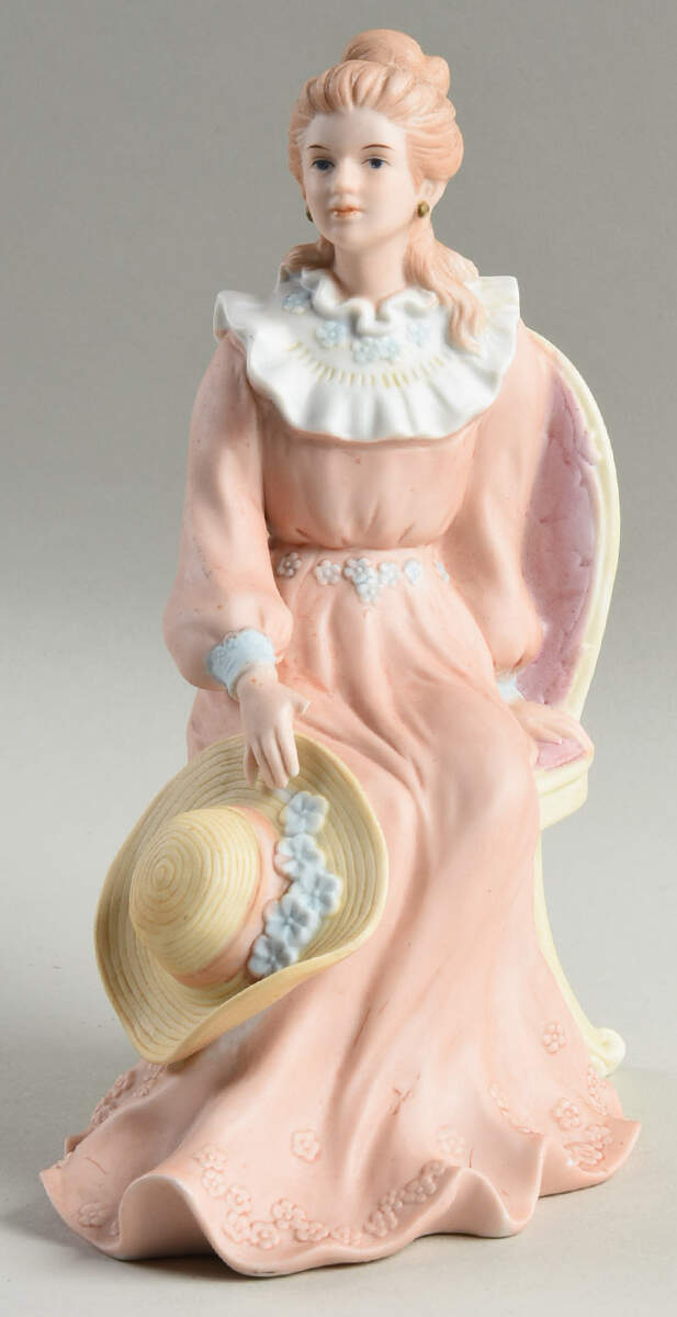 Homco Figurines Seated Lady Holding Hat - No Box by Homco-1