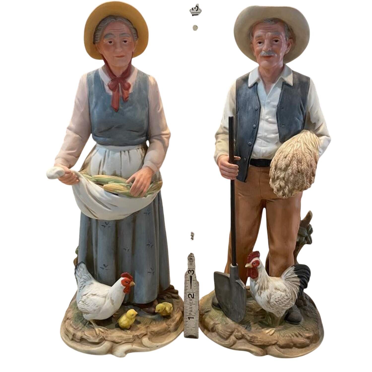 Homco Figurines Old Farmer Couple - Pair - No Box by Homco-1