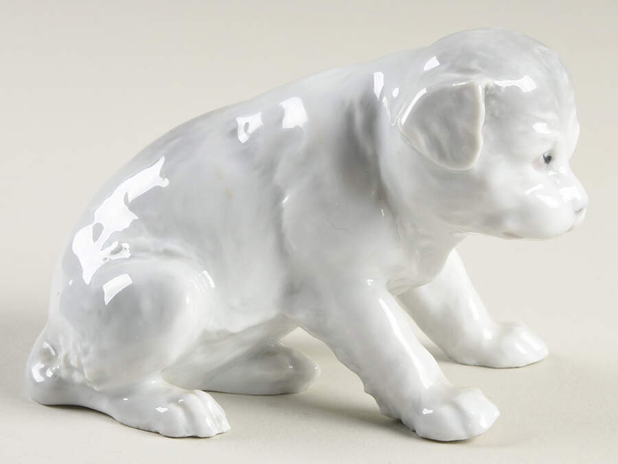 Heubach Figurines Puppy Sitting Down - No Box by Heubach Porcelain-1