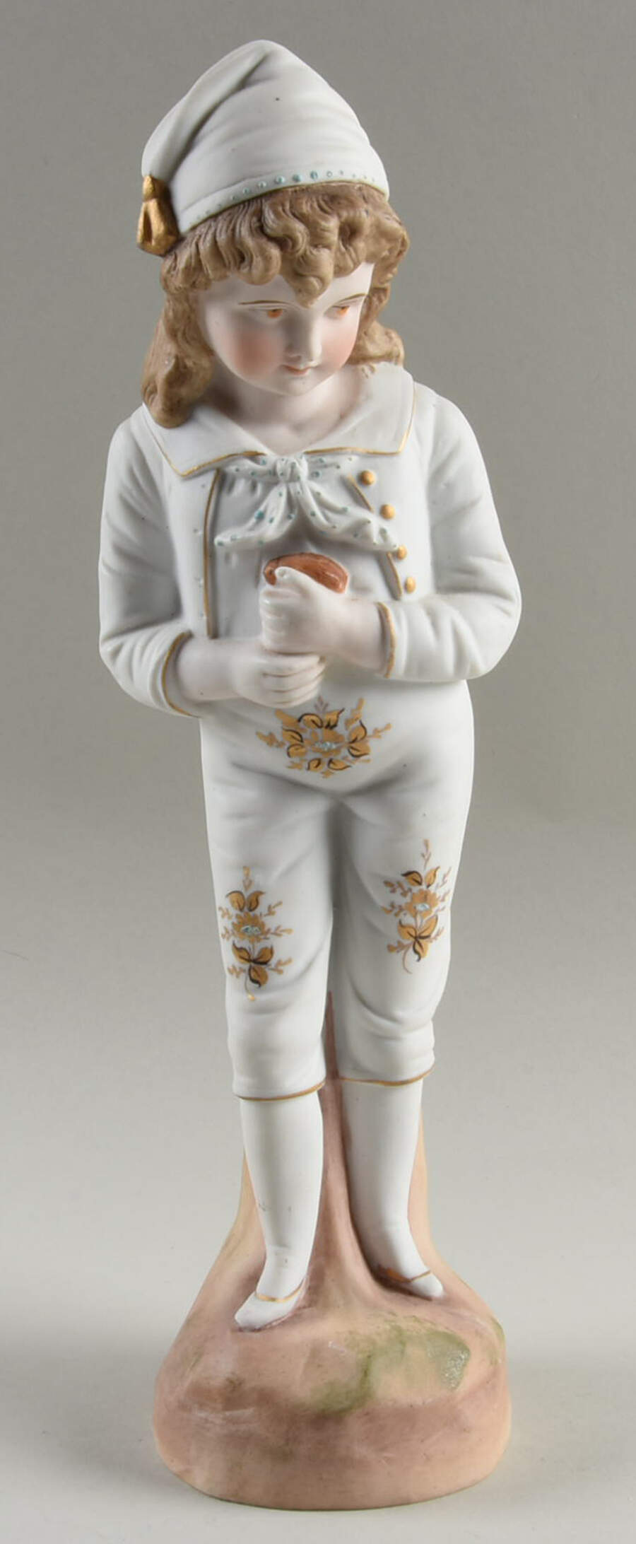 Heubach Figurines Victorian Boy-Bisque - No Box by Heubach Porcelain-1
