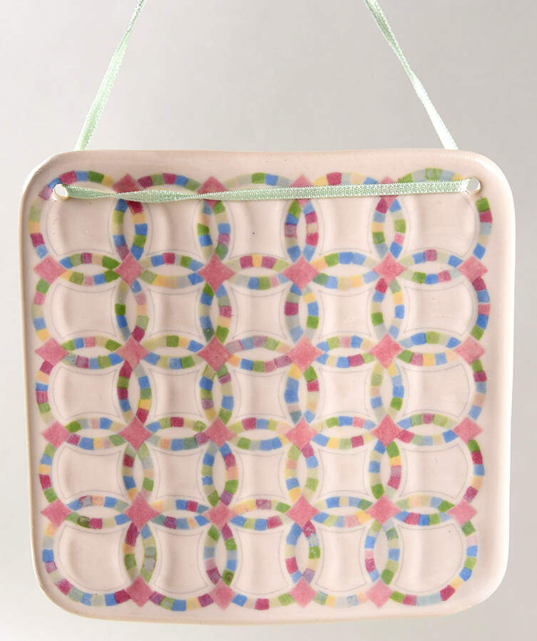 Celebration of American Quilts Double Wedding Ring-Pink - No Box by Hill Design-1