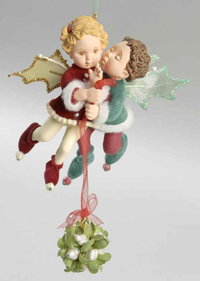 2003 Hallmark Christmas Ornaments Mistletot Faeries-Club Edition - Boxed by Hallmark Gold Crown-1