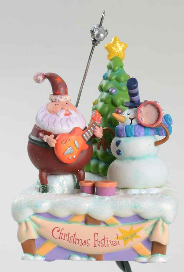 2003 Hallmark Christmas Ornaments Play It Again Santa - Boxed by Hallmark Gold Crown-1