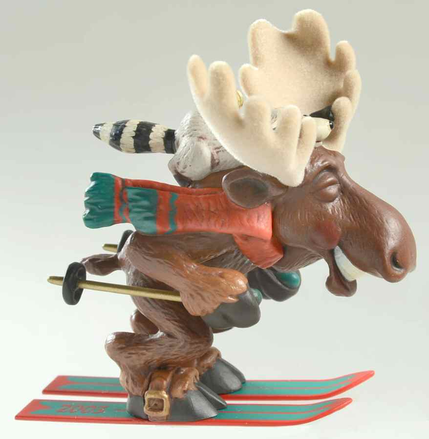 2003 Hallmark Christmas Ornaments Moose On The Loose - Boxed by Hallmark Gold Crown-1