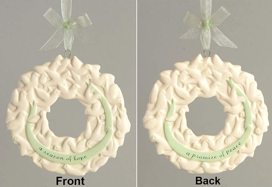 2003 Hallmark Christmas Ornaments Wreath Of Peace - Boxed by Hallmark Gold Crown-1