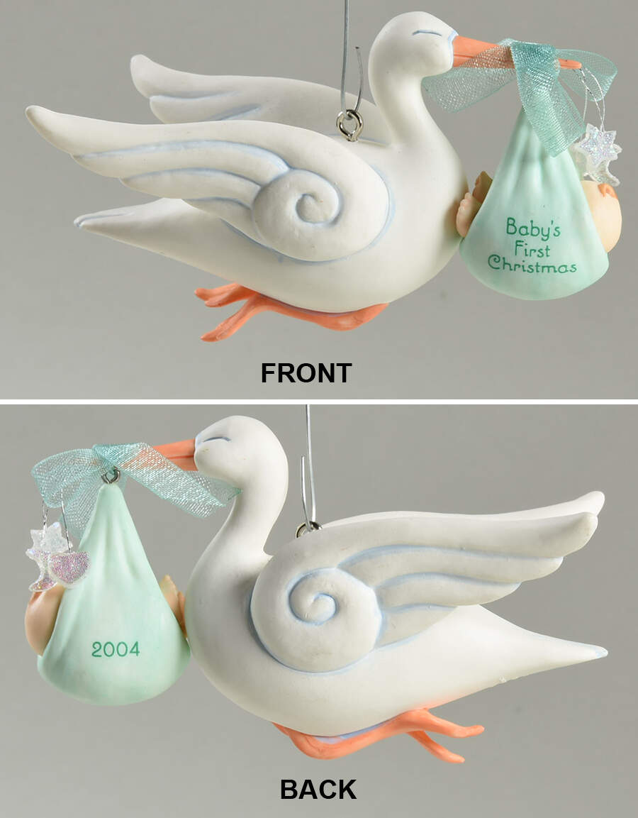 2004 Hallmark Christmas Ornaments Baby's First Christmas-Stork - No Box by Hallmark Gold Crown-1