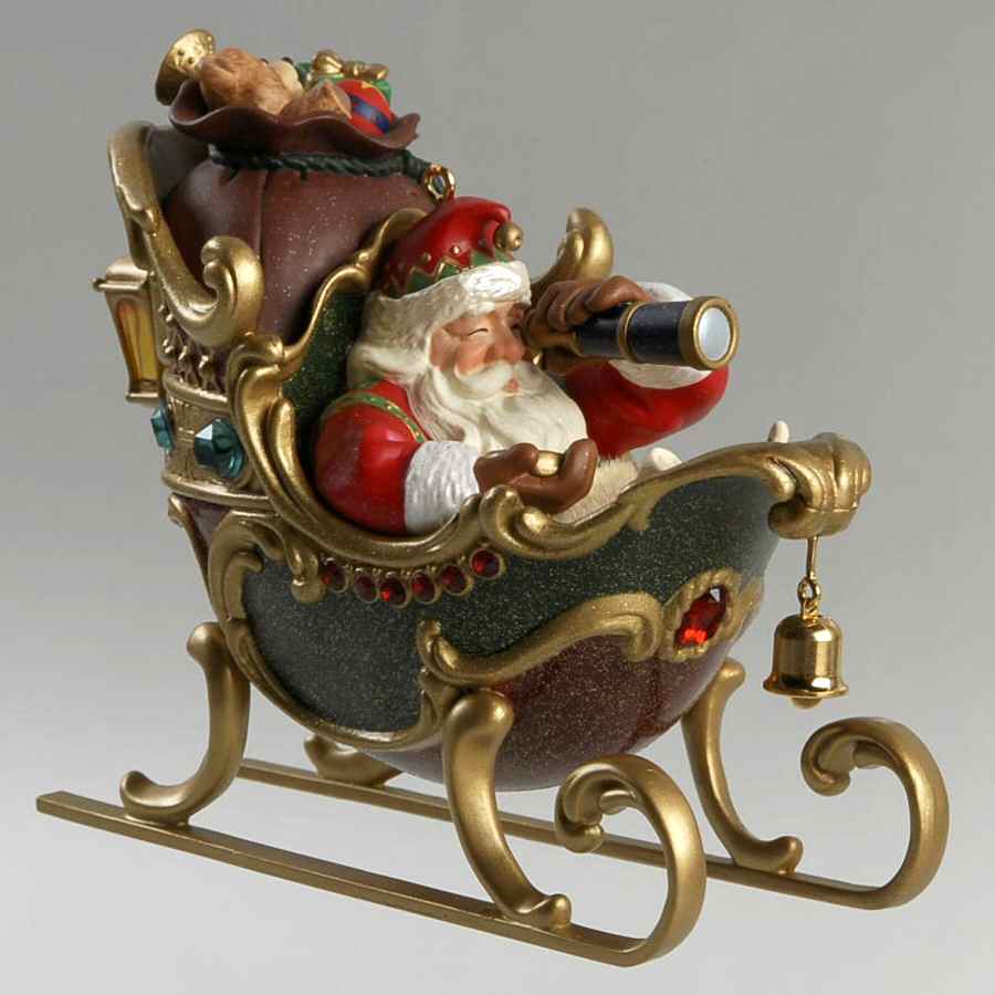 2004 Hallmark Christmas Ornaments Plotting The Course-Club - No Box by Hallmark Gold Crown-1