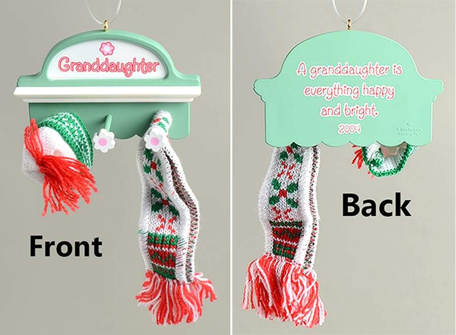 2004 Hallmark Christmas Ornaments Granddaughter-Coat Rack  - Boxed by Hallmark Gold Crown-1