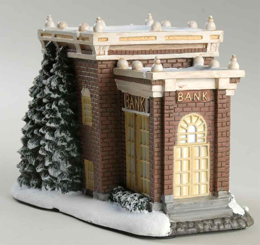 Terry Redlin's Winter Memories Village First National Bank - No Box by Hawthorne Village-1